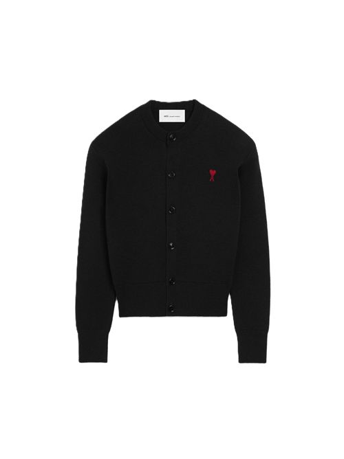 quota crewneck cardigan  ami de coeur Ami Paris | FKC361.001009 BLACK/RED